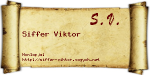 Siffer Viktor névjegykártya